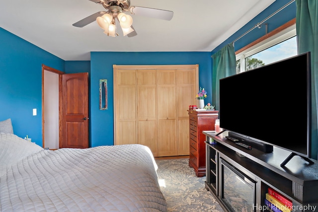 6312 Londonderry Dr, Cary, IL 60013 - carpeted bedroom featuring a closet and a ceiling fan