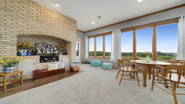 2765 W Pines Rd, Oregon, IL 61061 - living room featuring ornamental molding and recessed lighting