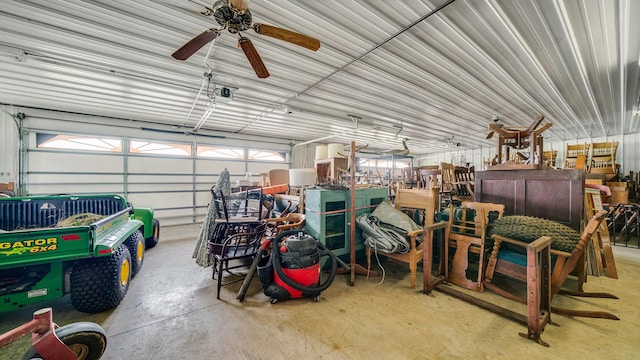 2765 W Pines Rd, Oregon, IL 61061 - garage featuring ceiling fan