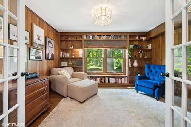25801 Twin Pond Rd, Lake Barrington, IL 60010 - living area with wooden walls and french doors