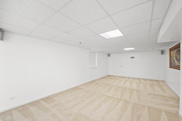 2045 Bonita Ln, Hoffman Estates, IL 60192 - finished below grade area featuring light carpet, a paneled ceiling, and baseboards