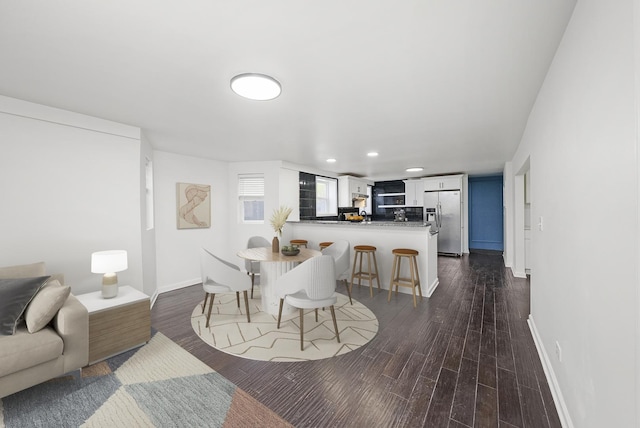 4322 Amelia Ave, Lyons, IL 60534 - dining space with recessed lighting, baseboards, and dark wood-style floors