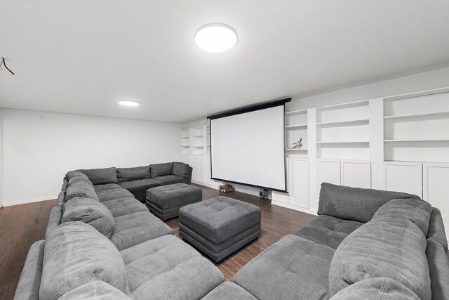 4322 Amelia Ave, Lyons, IL 60534 - cinema featuring wood finished floors, baseboards, and built in shelves