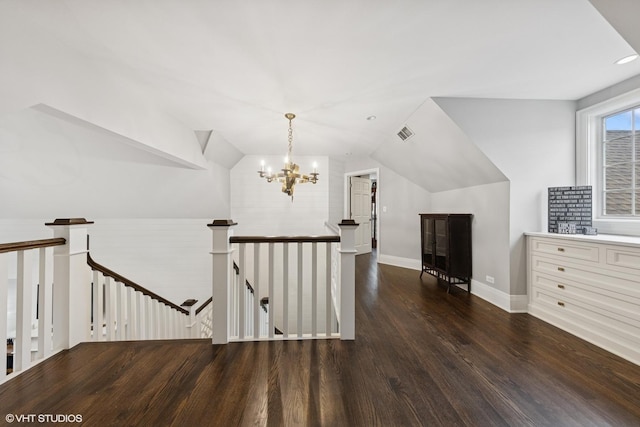 6 Tartan Ridge Rd, Burr Ridge, IL 60527 - additional living space featuring wood finished floors, a chandelier, lofted ceiling, and baseboards