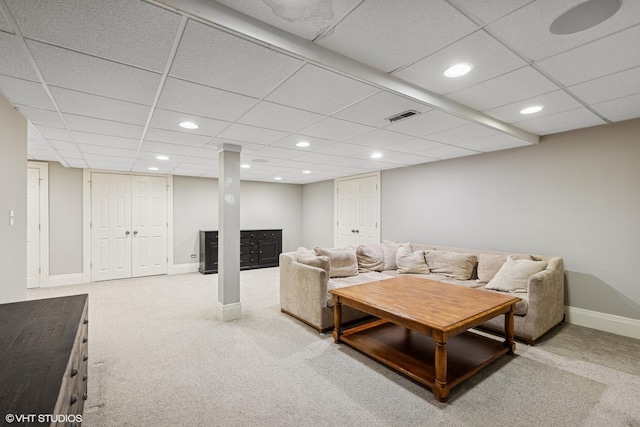6 Tartan Ridge Rd, Burr Ridge, IL 60527 - living room with carpet floors, baseboards, and recessed lighting