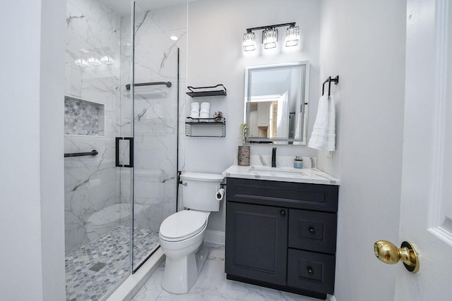 5N311 Lloyd Ave, Itasca, IL 60143 - bathroom with marble look tile flooring, a marble finish shower, and vanity