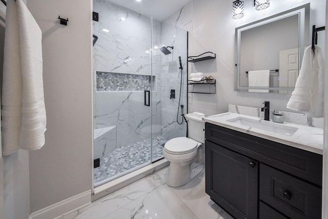 5N311 Lloyd Ave, Itasca, IL 60143 - bathroom featuring marble look tiles, a marble finish shower, and vanity