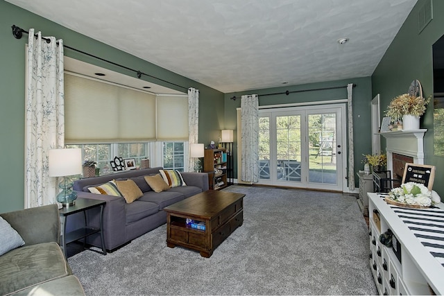 10726 W Liberty Ave, Beach Park, IL 60099 - living room featuring carpet floors and a fireplace