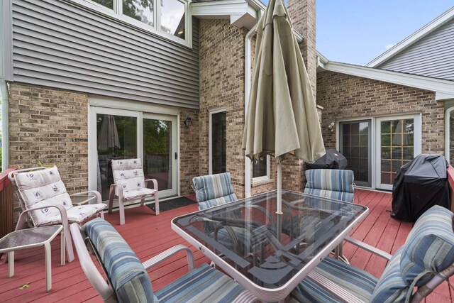 11234 Lakefield Dr, Orland Park, IL 60467 - wooden deck featuring outdoor dining area and grilling area
