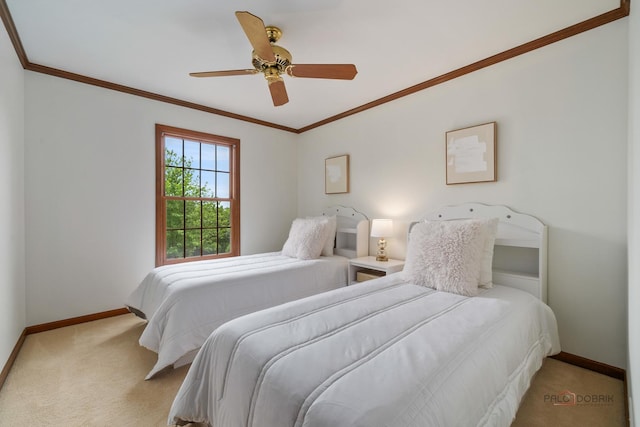 1602 Wickham Ct, Libertyville, IL 60048 - carpeted bedroom featuring crown molding and ceiling fan