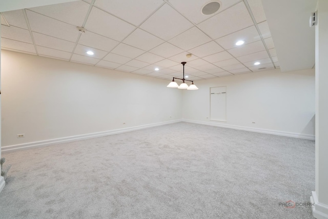 1602 Wickham Ct, Libertyville, IL 60048 - carpeted spare room with recessed lighting and a drop ceiling