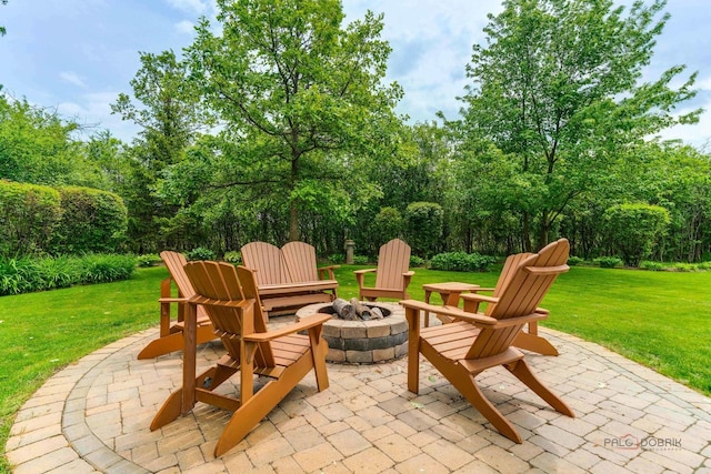 1602 Wickham Ct, Libertyville, IL 60048 - view of patio featuring a fire pit