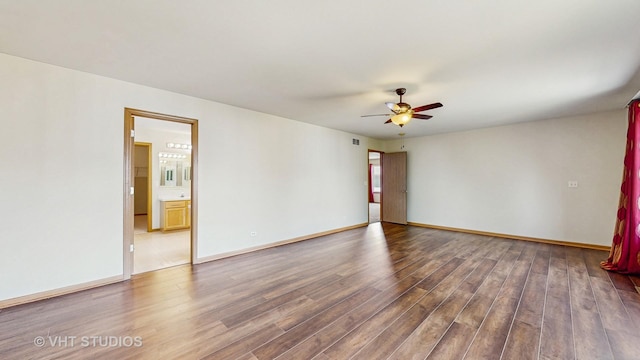 6542 Pine Hollow Rd, Carpentersville, IL 60110 - spare room with ceiling fan and wood finished floors