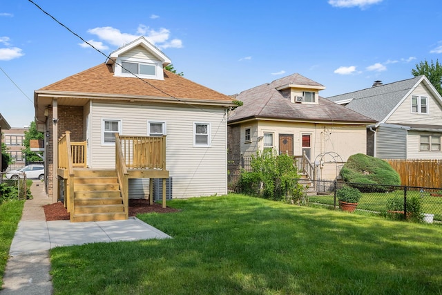 7827 S Calumet Ave, Chicago, IL 60619 - rear view of property with a wooden deck and a shingled roof