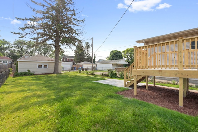 7827 S Calumet Ave, Chicago, IL 60619 - view of yard featuring a deck and stairway
