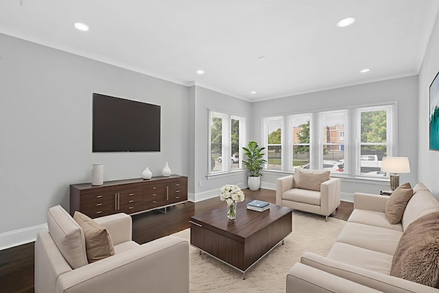 7827 S Calumet Ave, Chicago, IL 60619 - living room featuring baseboards, healthy amount of natural light, recessed lighting, ornamental molding, and light wood-style flooring