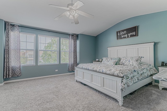 2367 Camden Bay, Elgin, IL 60123 - bedroom featuring lofted ceiling, light carpet, baseboards, and a ceiling fan