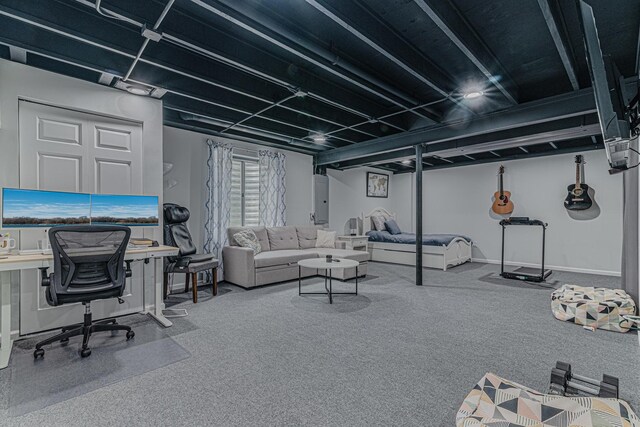 2367 Camden Bay, Elgin, IL 60123 - carpeted living area featuring an office area