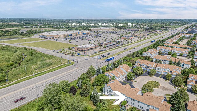 2367 Camden Bay, Elgin, IL 60123 - aerial view of property's location with a highway and nearby suburban area