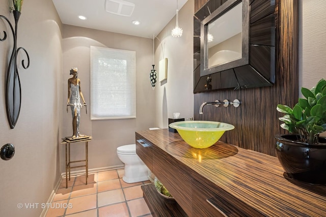 1242 Antietam Dr, Long Grove, IL 60047 - bathroom featuring tile patterned floors, vanity, and recessed lighting