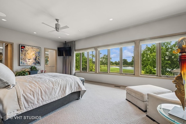 1242 Antietam Dr, Long Grove, IL 60047 - carpeted bedroom featuring recessed lighting and a ceiling fan
