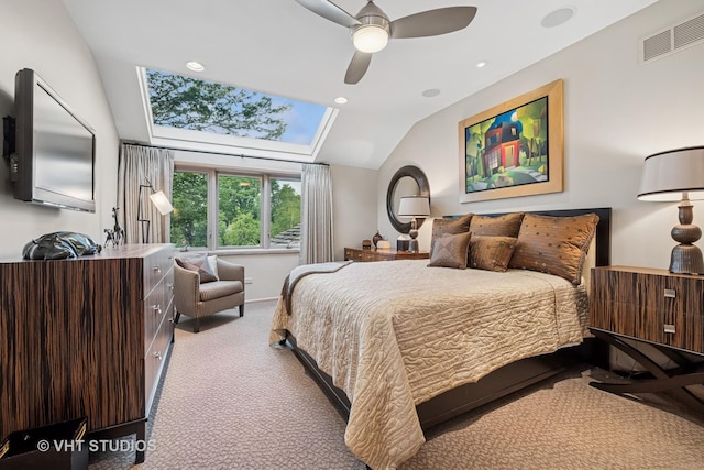 1242 Antietam Dr, Long Grove, IL 60047 - bedroom with carpet flooring, lofted ceiling, recessed lighting, and ceiling fan