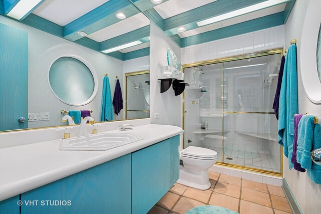 1242 Antietam Dr, Long Grove, IL 60047 - bathroom featuring vanity, a shower stall, and tile patterned flooring