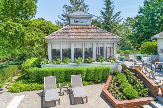 1242 Antietam Dr, Long Grove, IL 60047 - view of patio / terrace with an outdoor hangout area and a gazebo