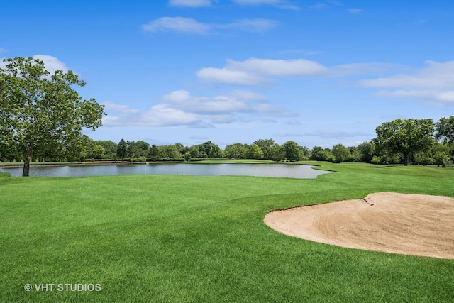 1242 Antietam Dr, Long Grove, IL 60047 - view of community with a water view, a yard, view of golf course, and view of wooded area