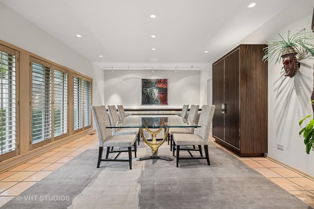 1242 Antietam Dr, Long Grove, IL 60047 - dining space featuring light tile patterned flooring, recessed lighting, and track lighting