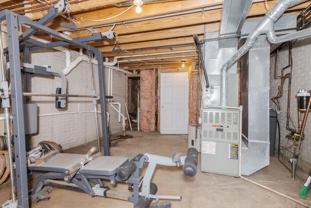 102 Merganser Ct, Downs, IL 61736 - workout area featuring heating unit
