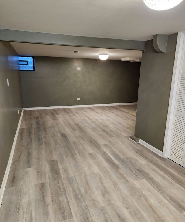 finished basement with wood finished floors