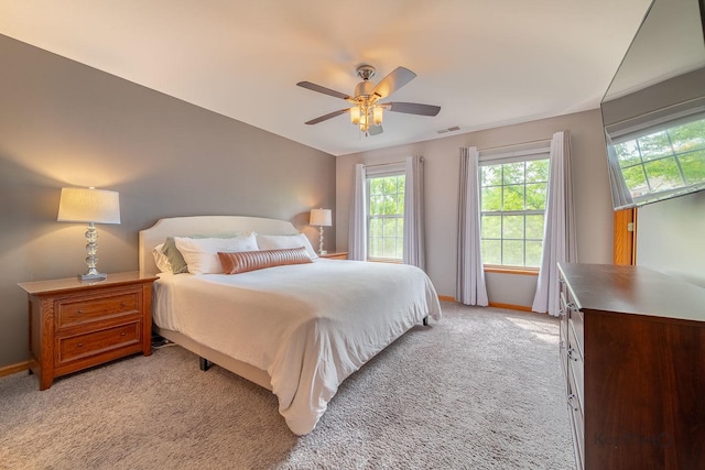 155 Willow Blvd, Willow Springs, IL 60480 - bedroom featuring baseboards, light colored carpet, and ceiling fan