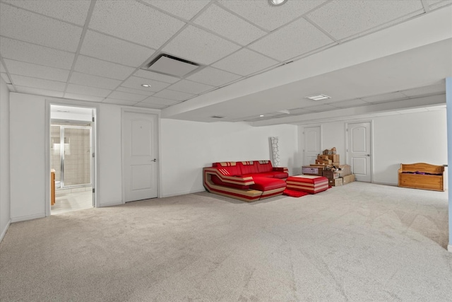 1809 Pembrook Ct, Plainfield, IL 60586 - living area with carpet and a drop ceiling