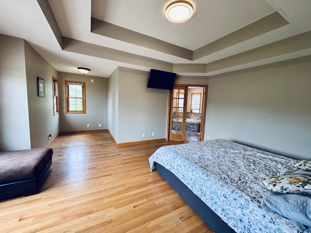 1102 Brian Dr, Manteno, IL 60950 - bedroom with a tray ceiling, light wood finished floors, and baseboards