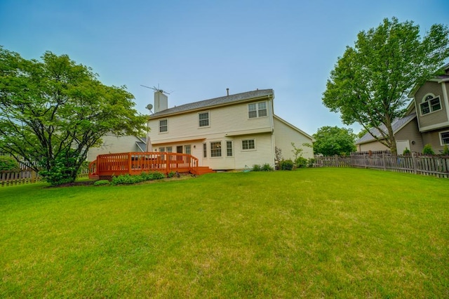 713 Warwick Ln, Lake Zurich, IL 60047 - rear view of property featuring a wooden deck and a chimney
