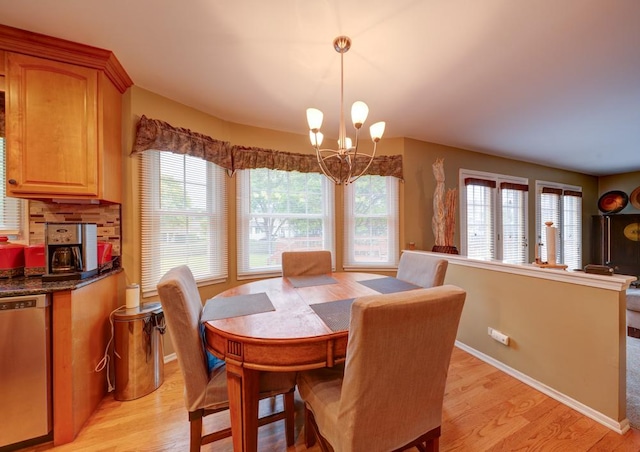 713 Warwick Ln, Lake Zurich, IL 60047 - dining area with a chandelier, light wood-style flooring, and healthy amount of natural light