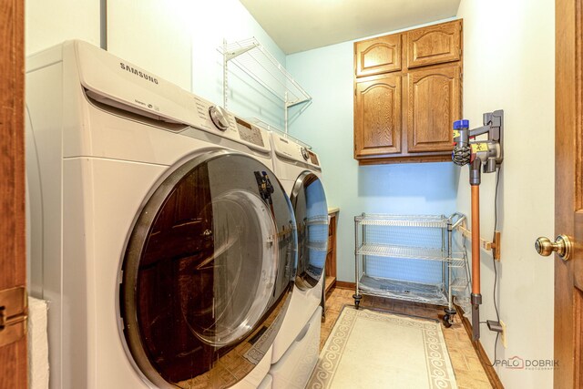 3206 Turnberry Dr, Mchenry, IL 60050 - washroom featuring separate washer and dryer, cabinet space, and baseboards