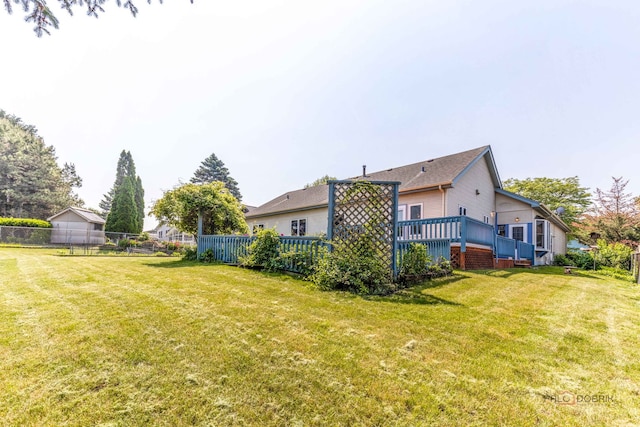 3206 Turnberry Dr, Mchenry, IL 60050 - view of yard with a wooden deck