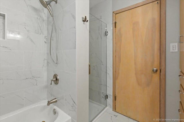 9544 S Avers Ave, Evergreen Park, IL 60805 - bathroom featuring shower / bath combination with glass door