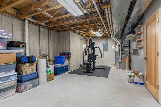 515 Stone Ridge Ln, Cherry Valley, IL 61016 - unfinished basement with electric panel and heating unit