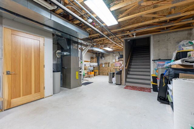 515 Stone Ridge Ln, Cherry Valley, IL 61016 - unfinished below grade area with stairway and heating unit