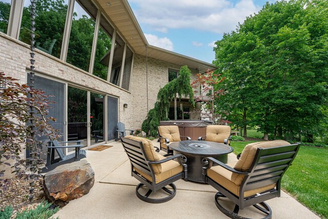 515 Stone Ridge Ln, Cherry Valley, IL 61016 - view of patio with a hot tub