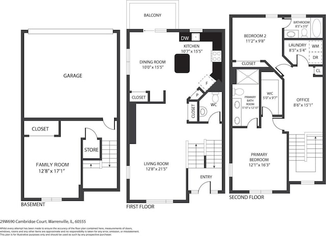 29W690 Cambridge Ct, Warrenville, IL 60555 - floor plan / room layout