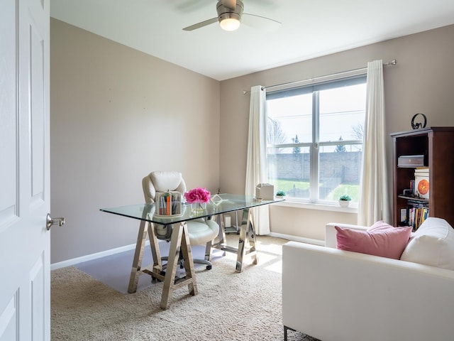 3740 Ryder Ct, Naperville, IL 60564 - carpeted office space featuring a ceiling fan and baseboards