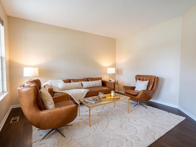 3740 Ryder Ct, Naperville, IL 60564 - living room featuring dark wood-style floors and baseboards