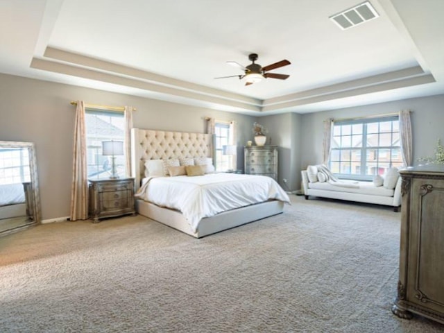 3740 Ryder Ct, Naperville, IL 60564 - bedroom featuring a raised ceiling, carpet flooring, a ceiling fan, and baseboards