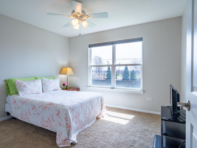 3740 Ryder Ct, Naperville, IL 60564 - bedroom featuring carpet, baseboards, and a ceiling fan