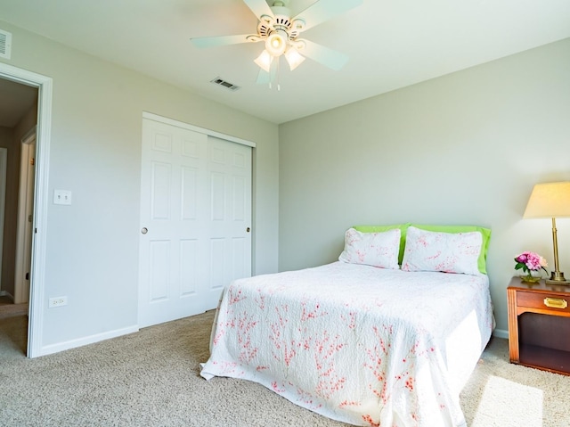 3740 Ryder Ct, Naperville, IL 60564 - bedroom featuring carpet, baseboards, a closet, and ceiling fan