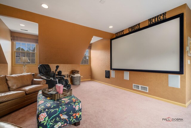 36955 N Fox Hill Dr, Wadsworth, IL 60083 - home theater room with carpet flooring and recessed lighting